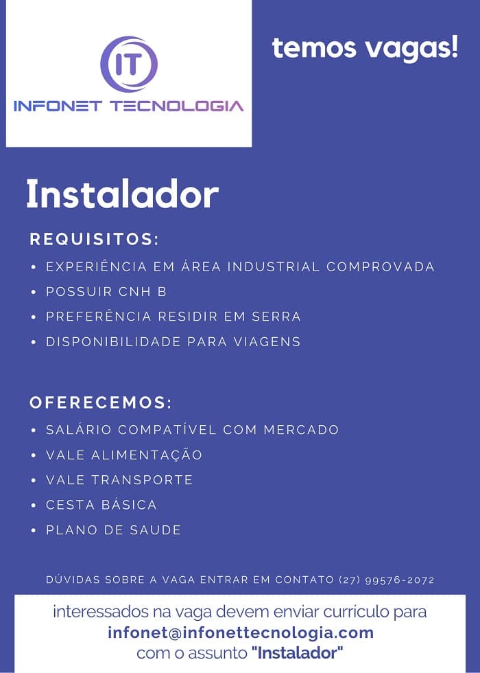 INFONET CONTRATA INSTALADOR