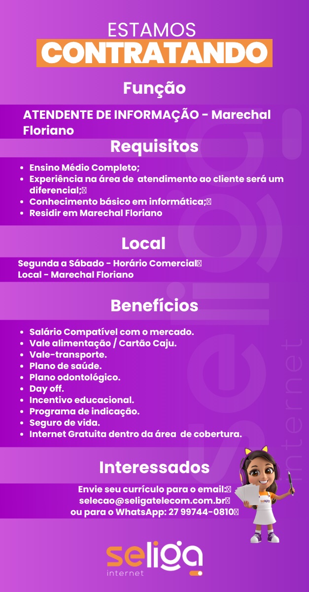 ATENDENTE DE INFORMAÇÃO - MARECHAL FLORIANO