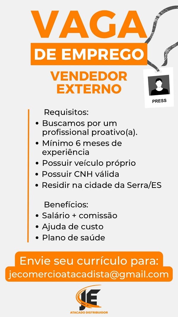 VAGA DE VENDEDOR EXTERNO