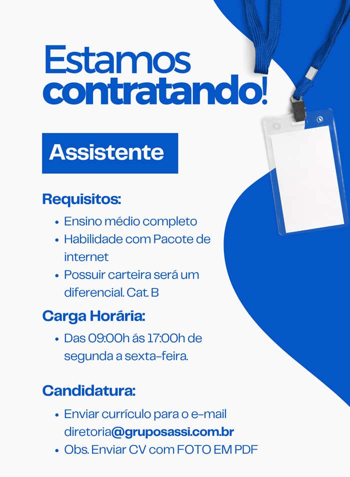 VAGA PARA ASSISTENTE