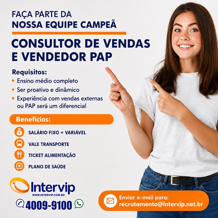 CONSULTOR DE VENDAS E VENDEDOR PAP