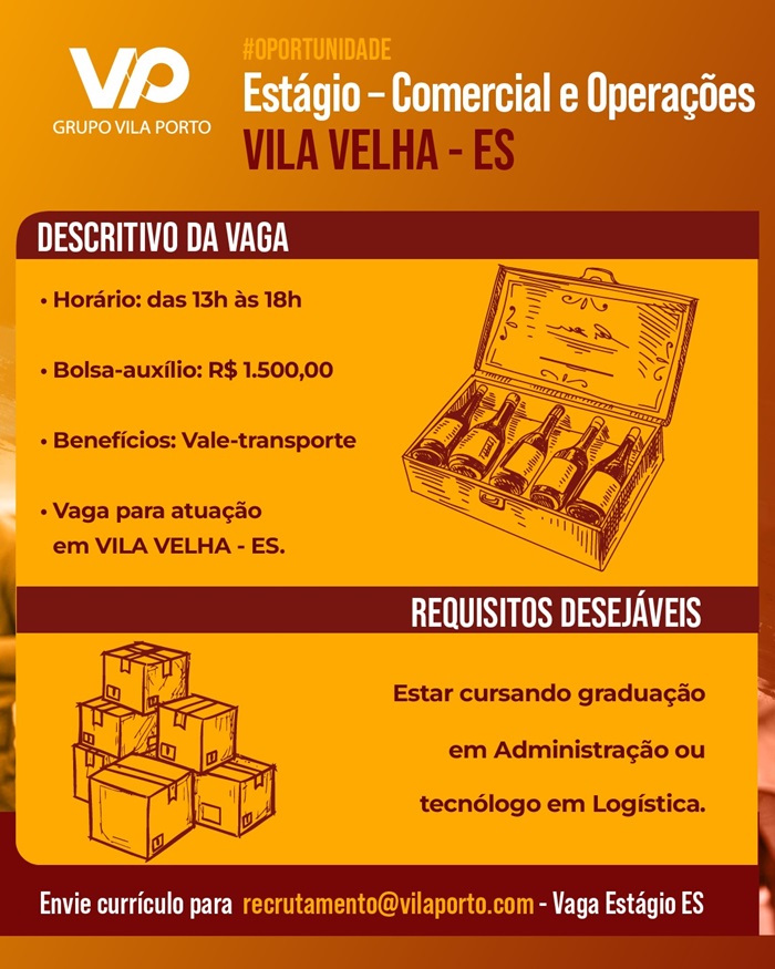 Grupo Vila Porto abre Vaga de Estágio – Comercial e Operações
