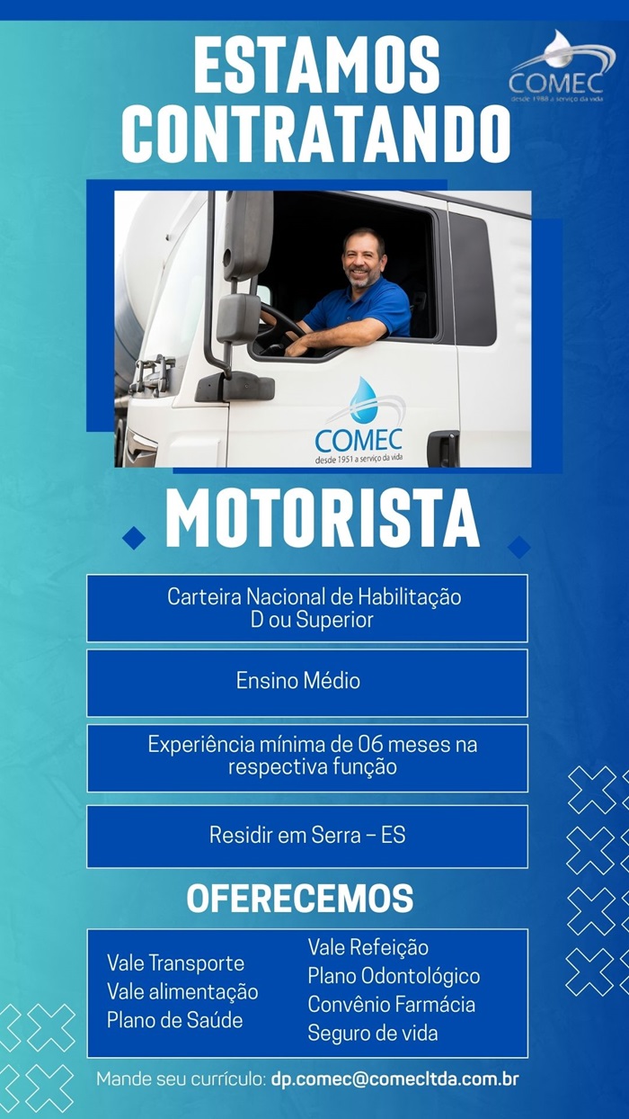COMEC CONTRATA MOTORISTA