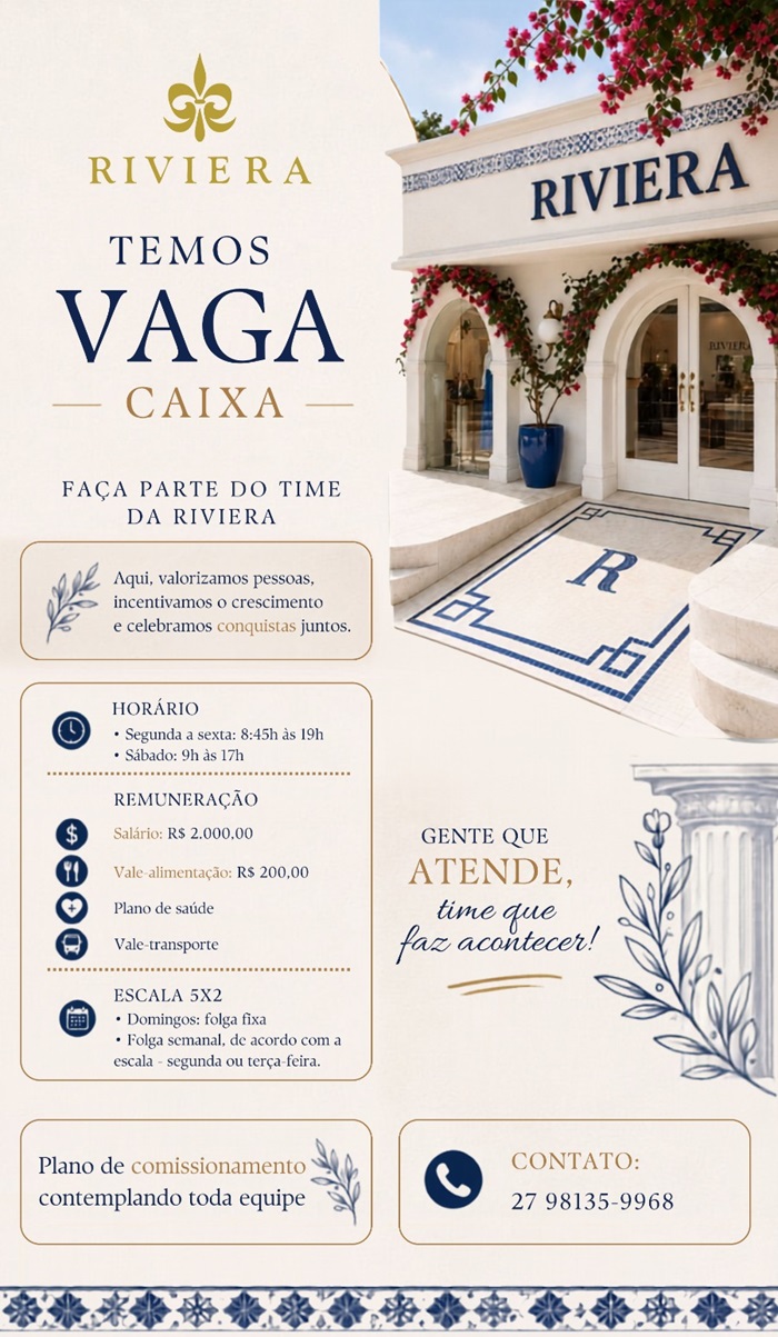 VAGA PARA CAIXA