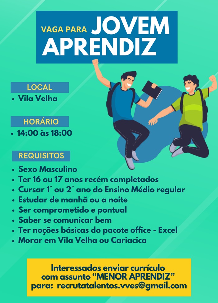 VAGA PARA JOVEM APRENDIZ