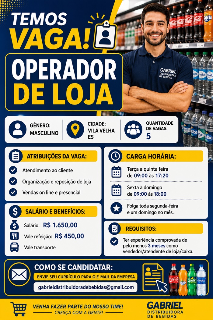Distribuidora contrata Operador de Loja