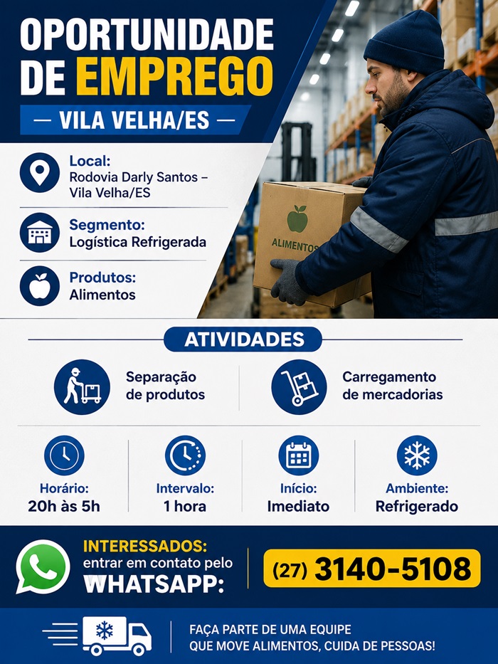 Oportunidade de trabalho - Separação e Carregamento