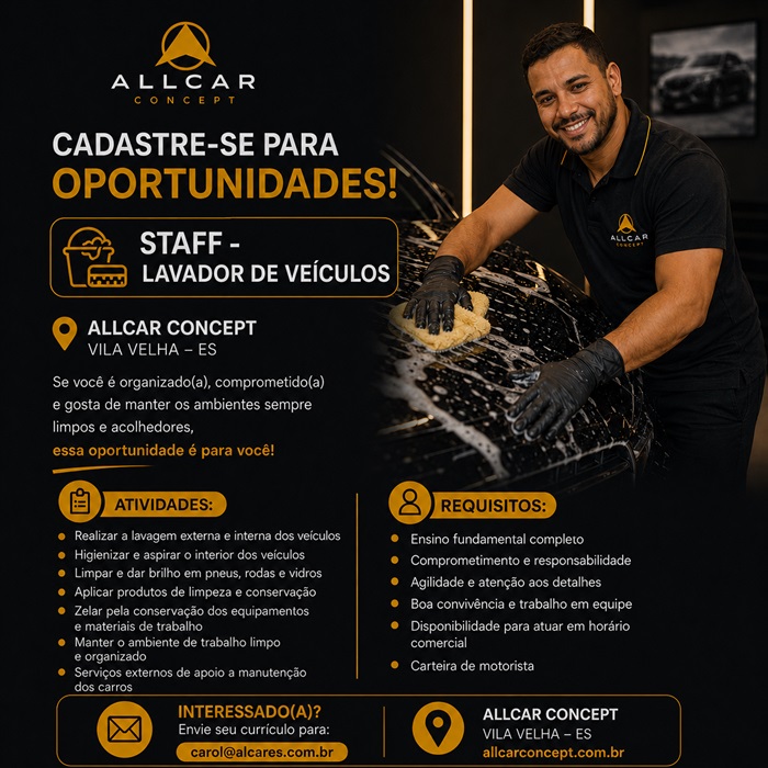Lavador de Veículos - Allcar Concept - Vila Velha/ES