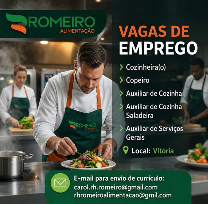 Romeiro Alimentação abre diversas vagas de Emprego