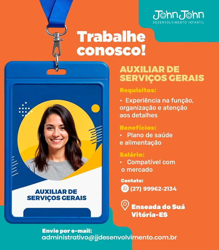 Vaga de Auxiliar de Serviços Gerais em Vitória/ES