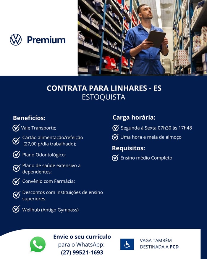 VOLKSWAGEN PREMIUM CONTRATA ESTOQUISTA - LINHARES