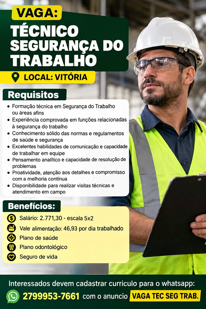 TÉCNICO SEGURANÇA DO TRABALHO