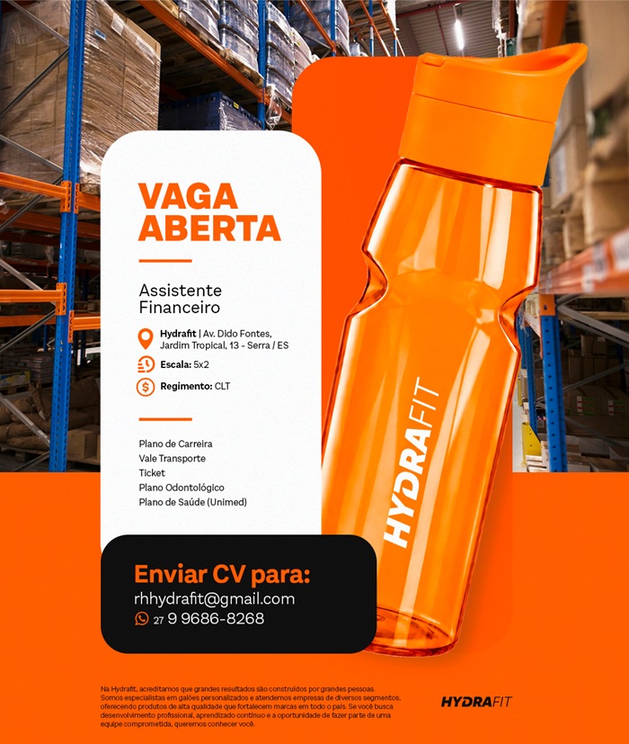 VAGA ABERTA | ASSISTENTE FINANCEIRO