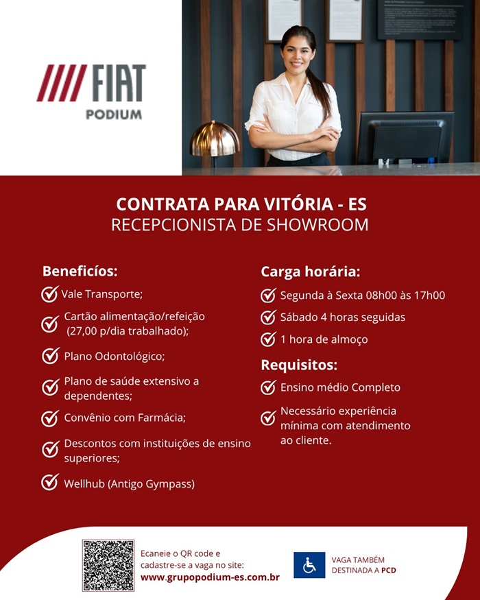 GRUPO PODIUM CONTRATA RECEPCIONISTA DE SHOWROOM