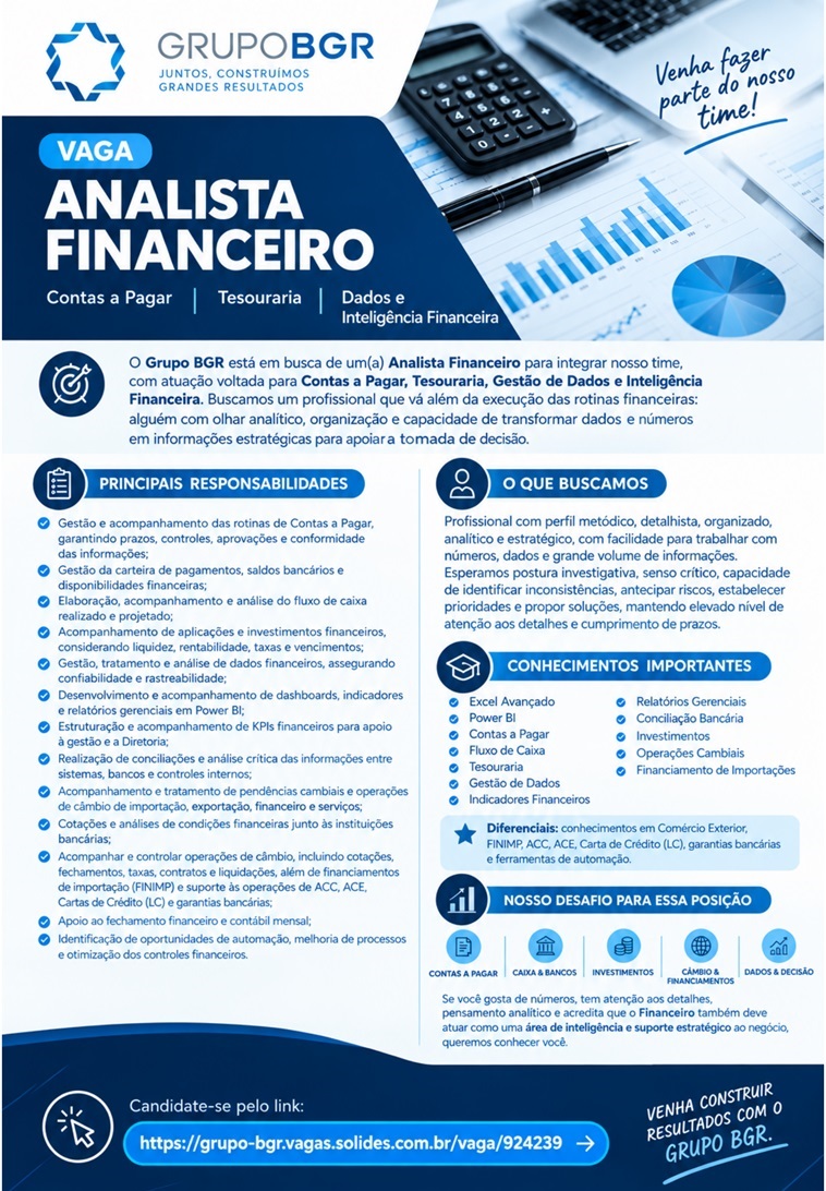 GRUPOBGR CONTRATA ANALISTA FINANCEIRO