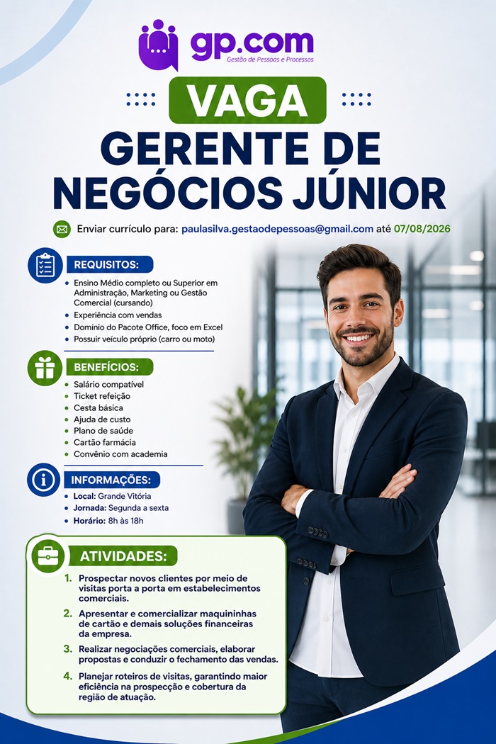 GERENTE DE NEGÓCIOS JÚNIOR