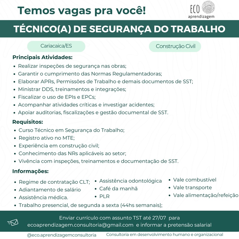 Técnico de Segurança do Trabalho (Construção Civil)