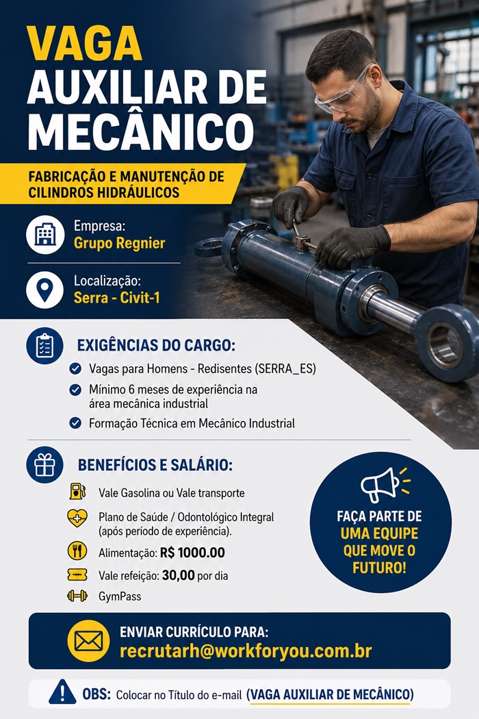 VAGA PARA AUXILIAR MECÂNICO