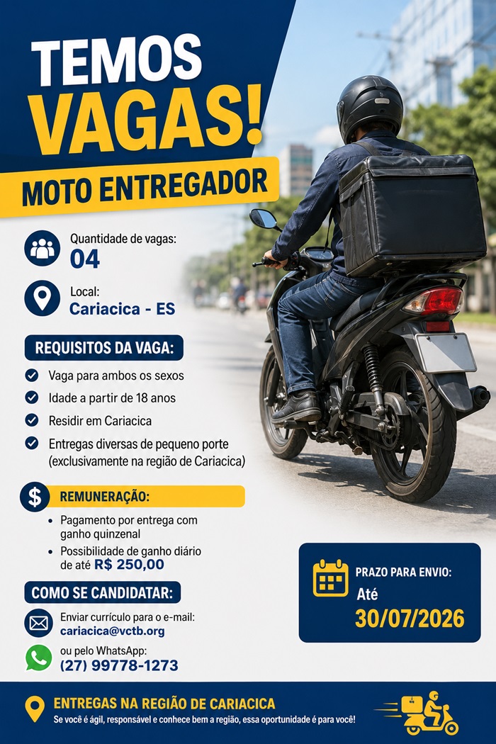 Vaga para Moto Entregador