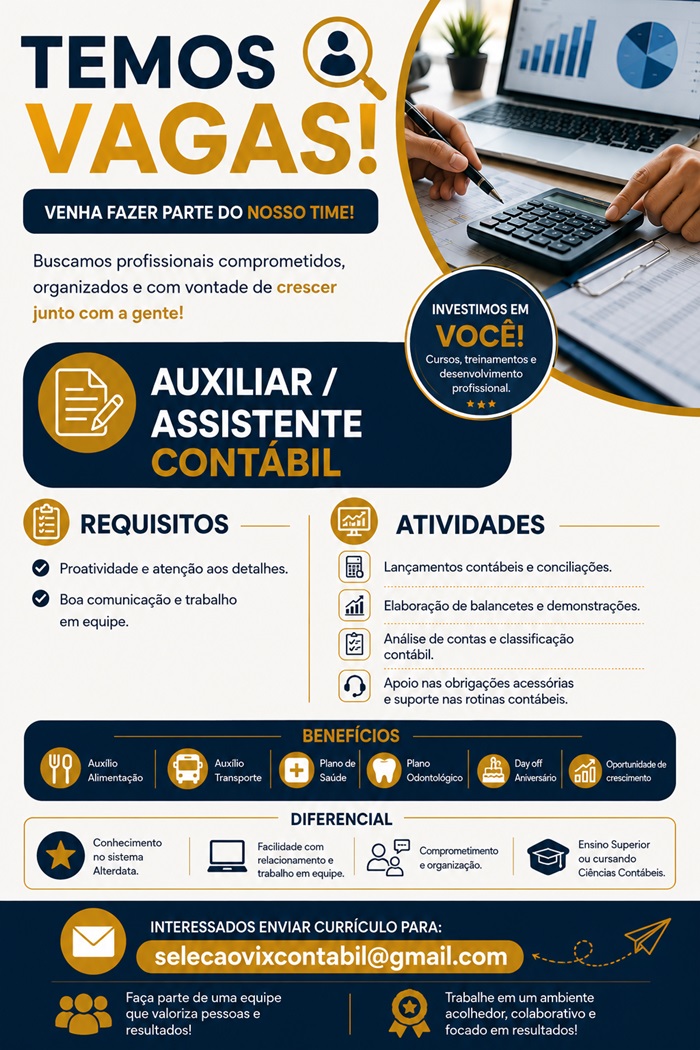 AUXILIAR / ASSISTENTE CONTÁBIL