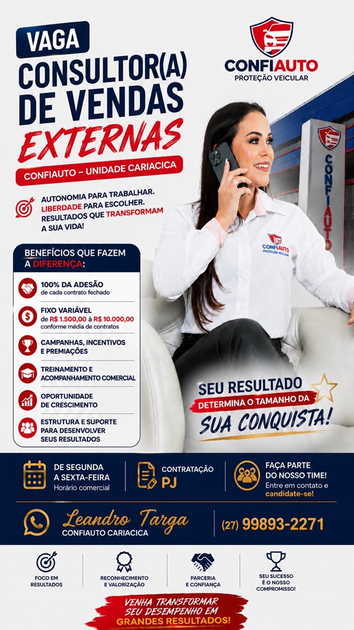 Vaga para Consultor(a) de Vendas Externas