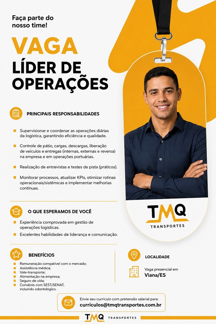 TMQ Transportes contrata Líder de Operações