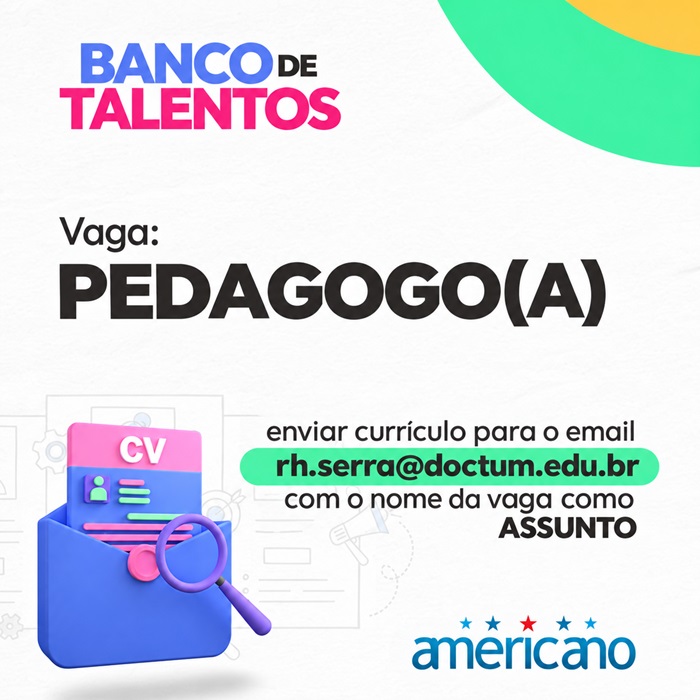 OPORTUNIDADE DE EMPREGO – PEDAGOGO(A)