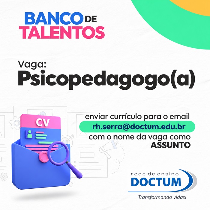 OPORTUNIDADE | PSICOPEDAGOGO(A)