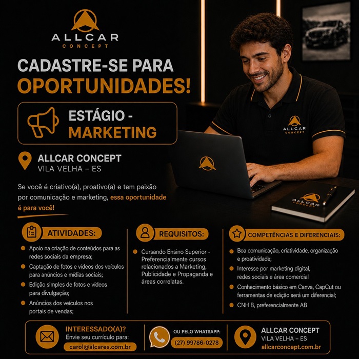 Estagiário de Marketing - Allcar Concept - Vila Velha/ES