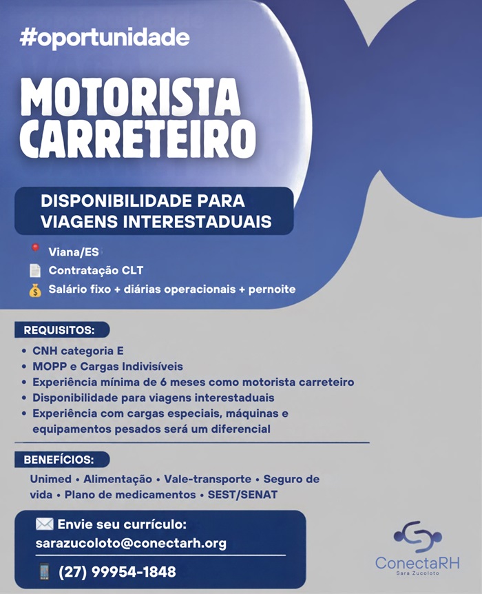 Vaga para Motorista Carreteiro