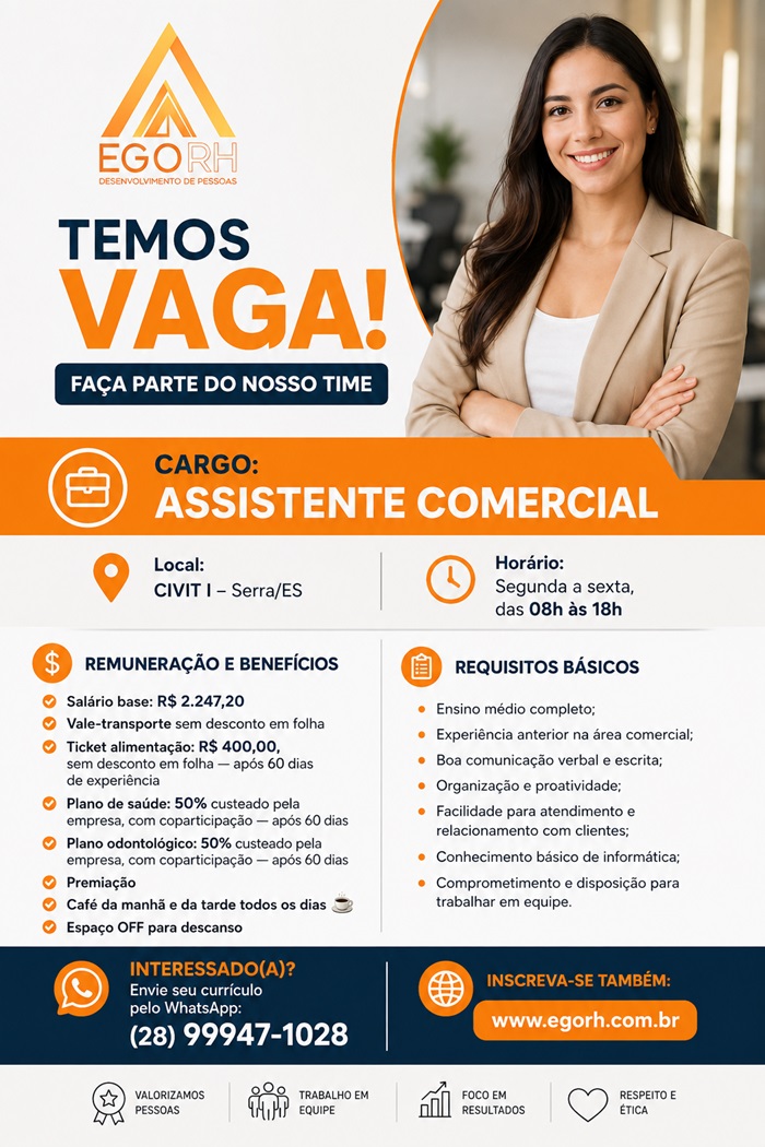 ASSISTENTE COMERCIAL | CIVIT I – SERRA/ES