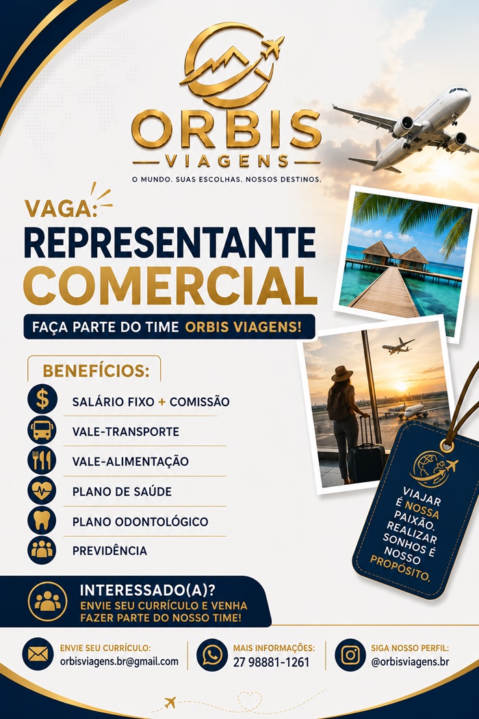 VAGA PARA REPRESENTANTE COMERCIAL
