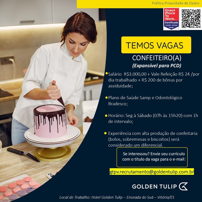 VAGA PARA CONFEITEIRO(A) (Expansível para PCD)