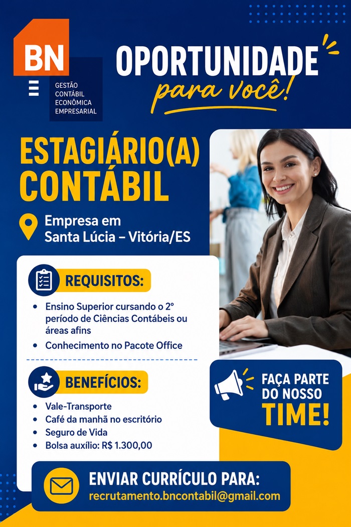 VAGA DE ESTAGIÁRIO(A) CONTÁBIL