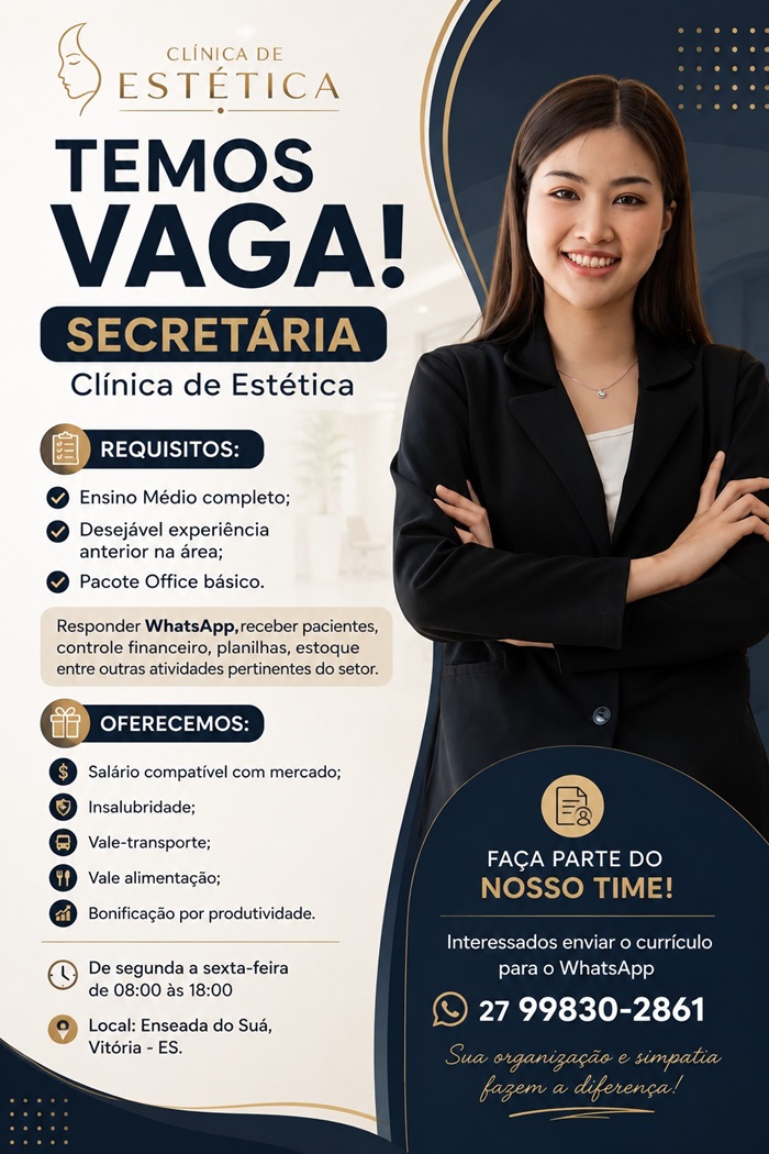 VAGA PARA SECRETÁRIA