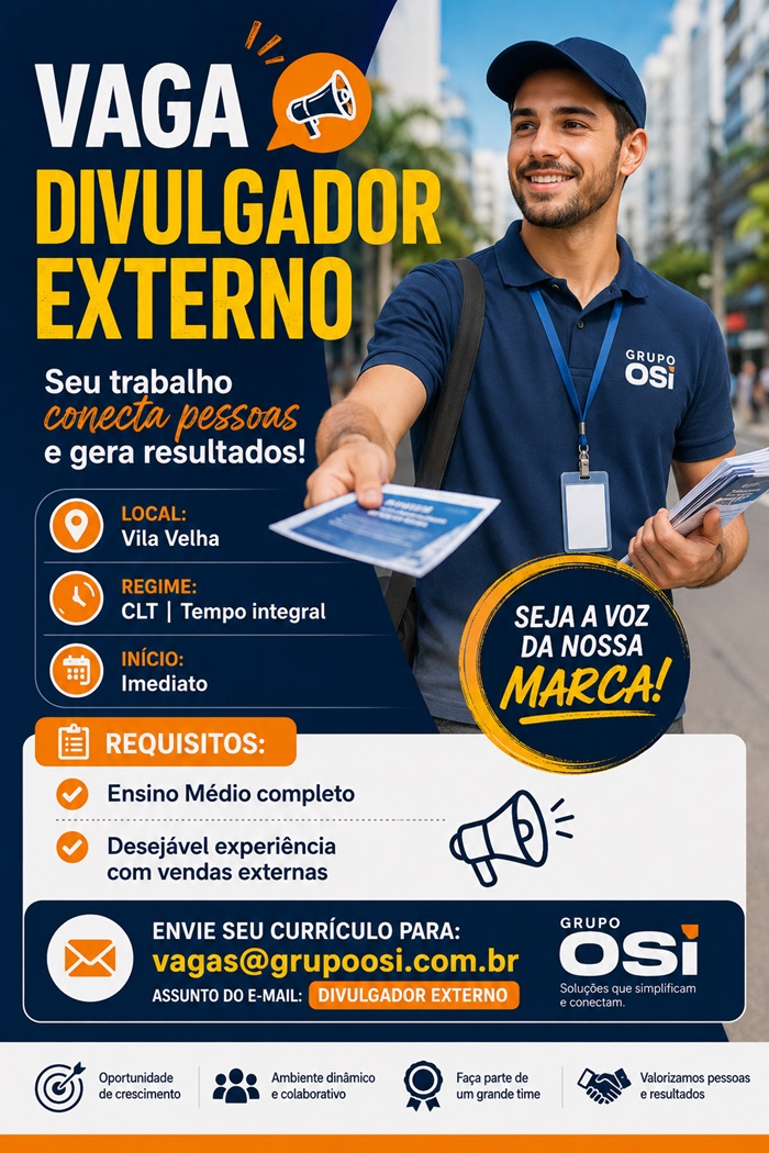 VAGA DE DIVULGADOR EXTERNO