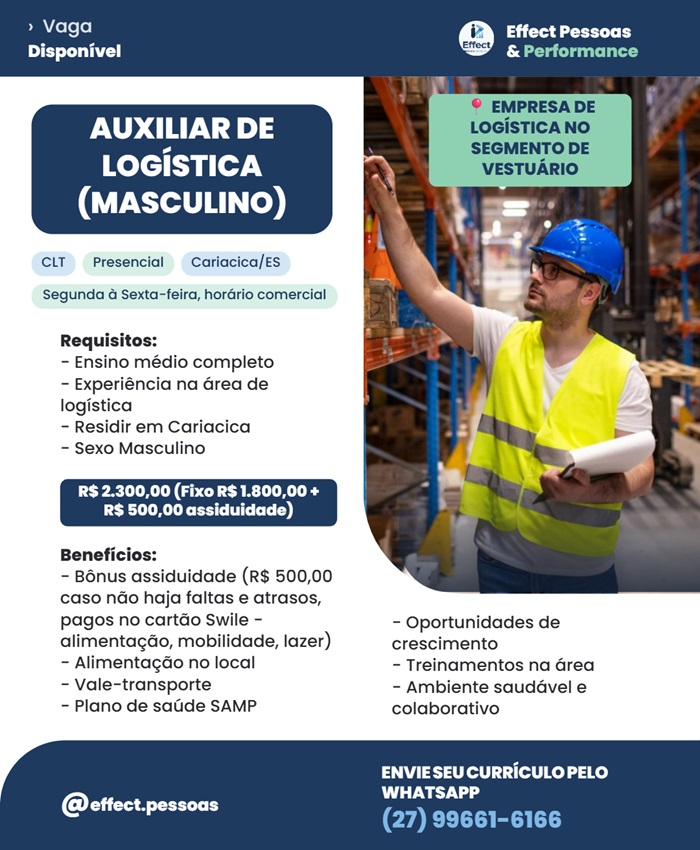 AUXILIAR DE LOGÍSTICA (MASCULINO)