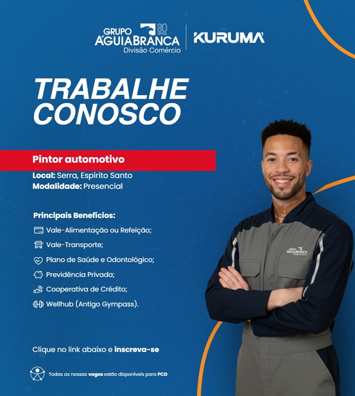 Grupo Águia Branca contrata Pintor Automotivo - Serra/ES