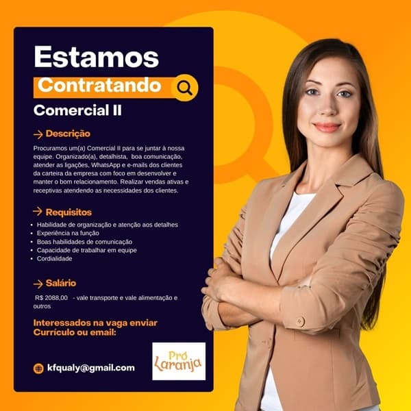 VAGA PARA COMERCIAL II