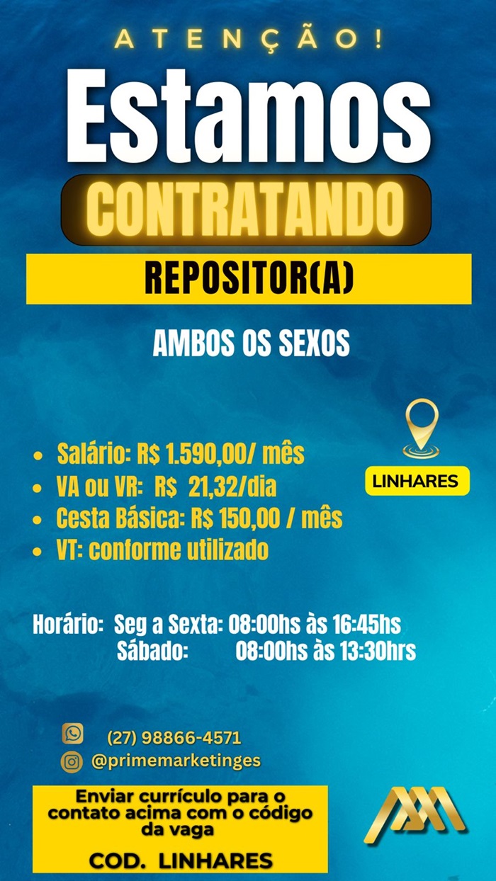 VAGA DE REPOSITOR - LINHARES
