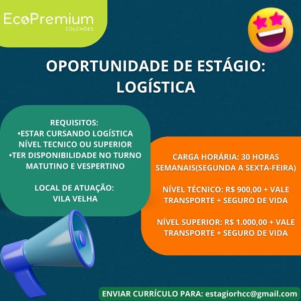 OPORTUNIDADE DE ESTÁGIO: LOGÍSTICA