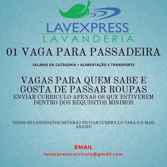 VAGA PARA PASSADEIRA