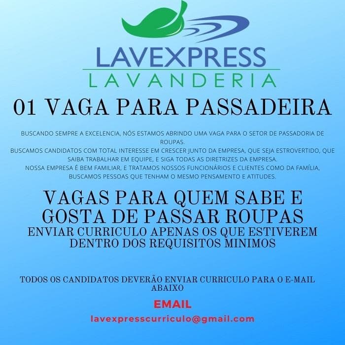 VAGA PARA PASSADEIRA