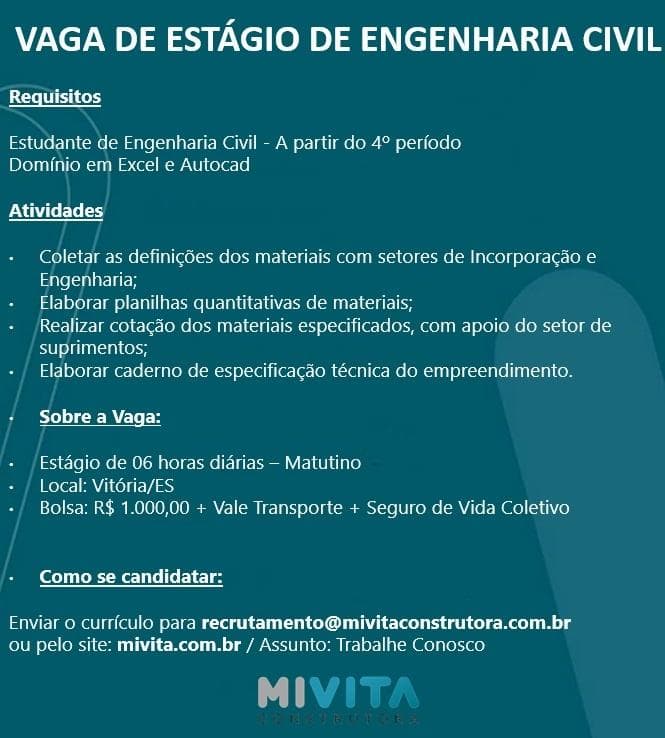 ESTAGIARIO DE ENGENHARIA CIVIL