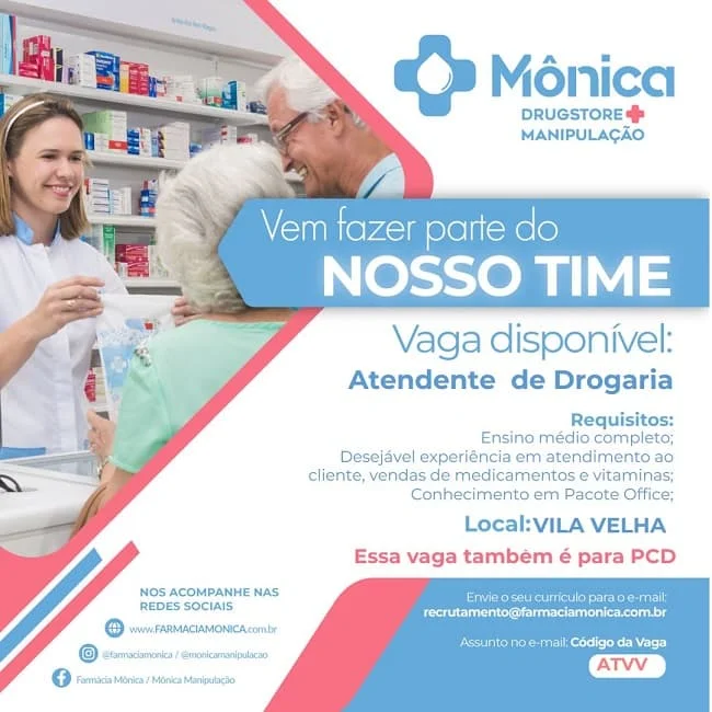 ATENDENTE DE DROGARIA - VILA VELHA