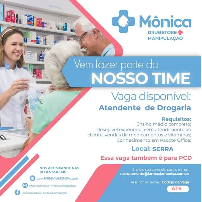 ATENDENTE DE DROGARIA - SERRA
