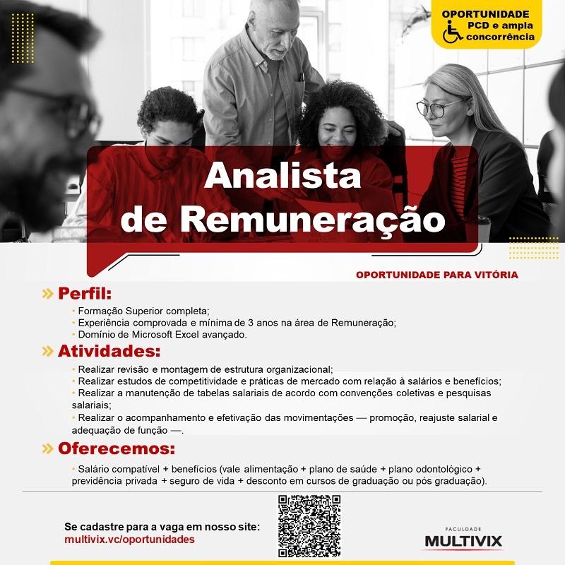 Multivix contrata Analista de Remuneração