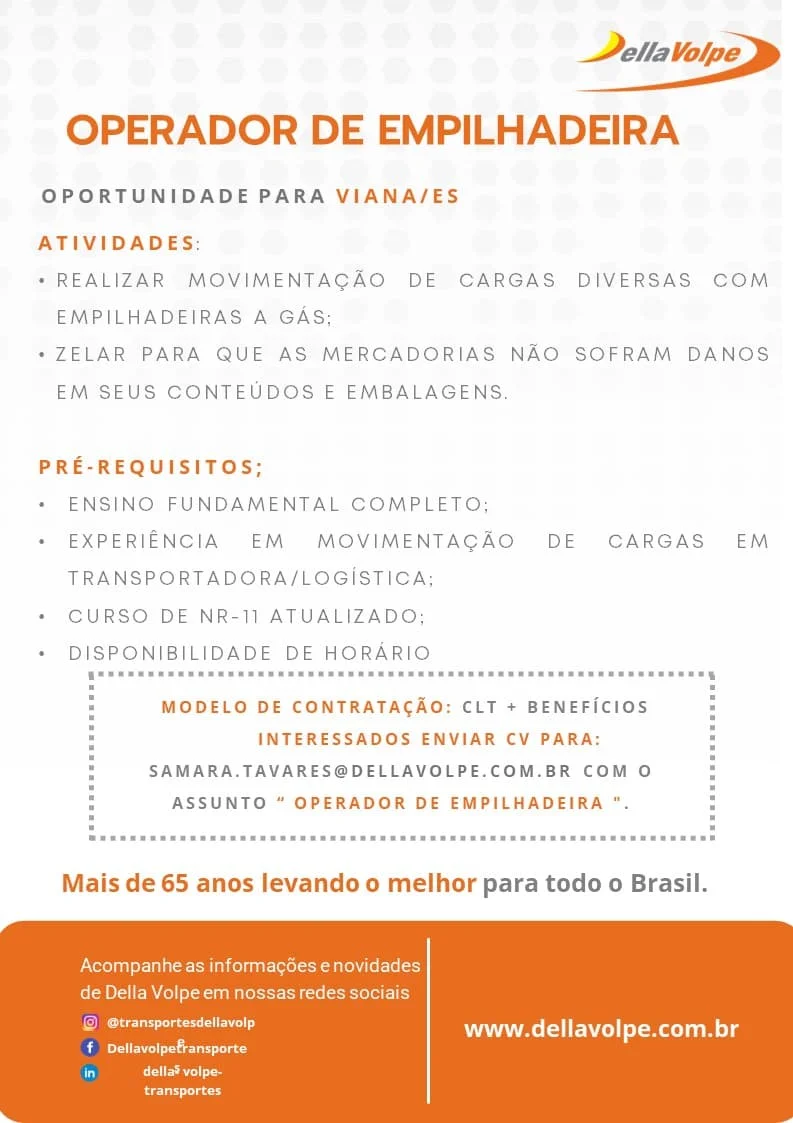 OPERADOR DE EMPILHADEIRA