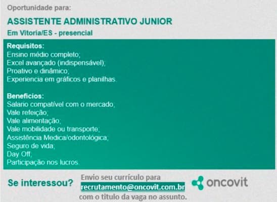 ASSISTENTE ADMINISTRATIVO JÚNIOR