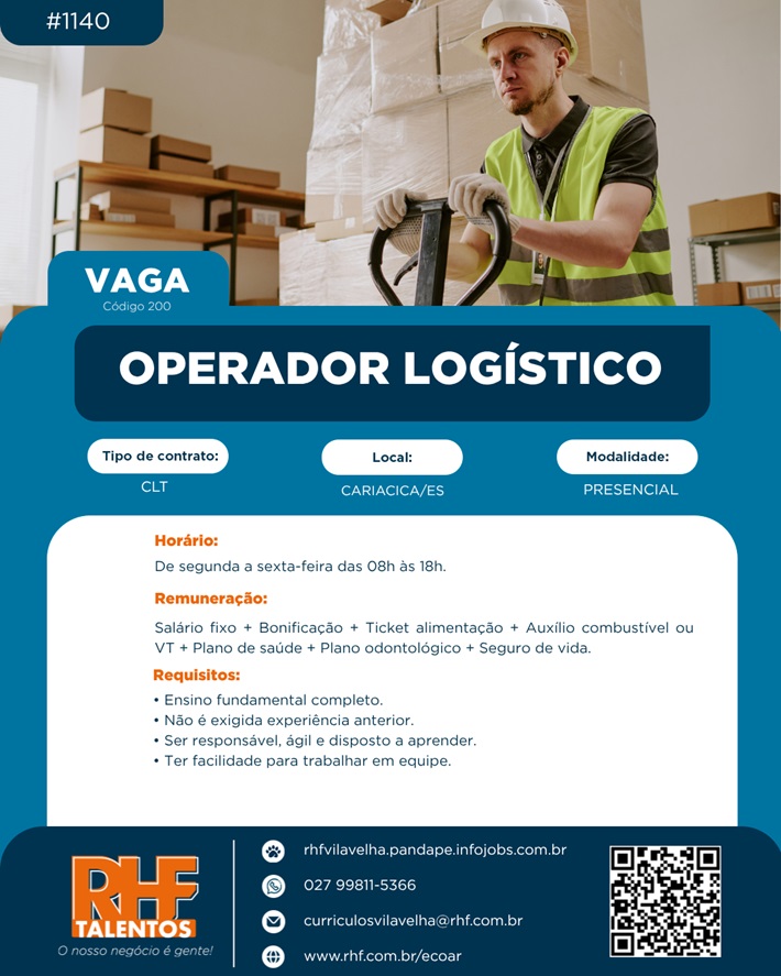 Vaga para Operador Logístico